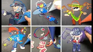 Brawl stars Pancake art Challenge-Gunslinger Colt, Misfortune Tara, Quickdraw Edgar