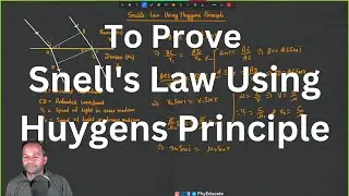 Derive Snell's Law Using Huygens Principle #derivation #class12physics #cbse