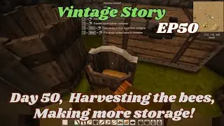 Day 50 more storage,  harvesting beehive! | Raptor X | Let's Play Vintage Story EP 050