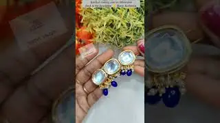 😘Lets Make Kundan Necklace in Blue😍 #diy #tutorial #jewellery #shorts #short #tranding #youtube