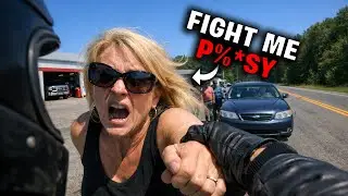 When Karens Mess with Wrong Biker - Road rage Compilation