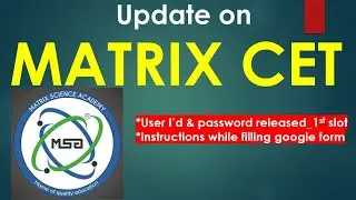 Update on MATRIX CET_28Sept_MHT-CET2020