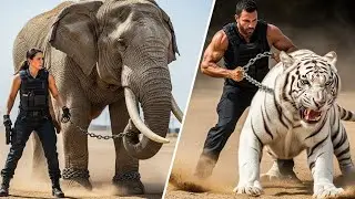 ⚔️ Legendary White Tiger  🆚 Massive Elephant | Arena Clash Animal Fight | Who Will Win?