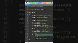 Username and Password Login in C++  #shorts #asmrprogramming #asmr #ytshorts