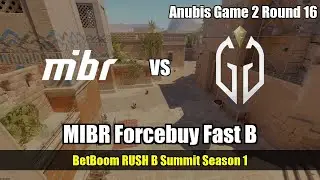 MIBR Forcebuy Fast B, lurk smoke - Anubis G2R16 | MIBR | BetBoom RUSH B Summit Season 1 #cs2 #cou...