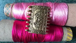 How to Make Silk Thread oxidized gold pandent necklace at Home // Jewelry making ideas