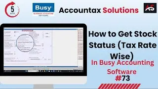 How to Check Stock Status Tax Rate Wise in Busy Accounting Software | Busy Stock Report Tutorial