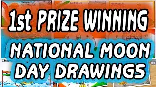 Chandra Dinam Poster Drawing | National Moon Day Poster | Lunar Day Drawing | Moon Day Drawing