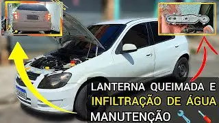 LÂMPADA DA LANTERNA DO CELTA COM MAU CONTATO E INFILTRANDO ÁGUA - MANUTENÇÃO 