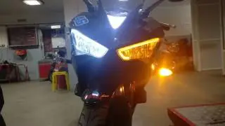 Yamaha R3 headlight mods | drl tubes and hazard lights