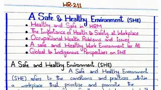 A Safe & Healthy Environment (SHE) #HR-211 #3rdsemester #pu