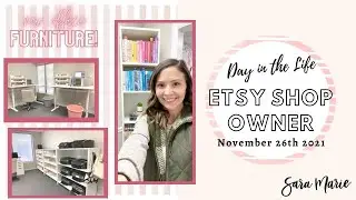 NEW Office Furniture! | Day in the Life of an Etsy Sticker Shop Owner | Sara Marie Stickers |