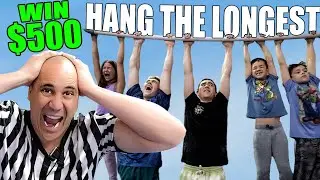 Longest Hang WINS $500 | Sibling Dead Hang Faceoff