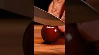 Dark Red Cherry Cutting ASMR 🍒 | Realistic Glass-Resin Fruit | Oddly Satisfying Slice. #shorts