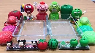 Special Series #6 RED vs GREEN | Mixing Random Things into Clear Slime | Satisfying Slime Videos