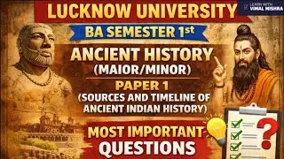 Paper 1 Ancient History 🔥Most Important Questions (Major/Minor) Lucknow University BA 1st Semester 