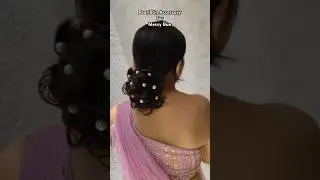 Easy hairstyles with pearl pin #hairstylhairstyles#easyhairstyle #hairbunforshorthair #hairstyle