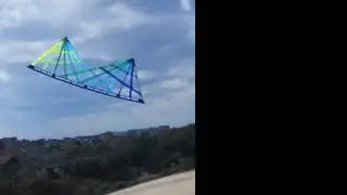 Yellow to Blue dual perspective mesh Kite
