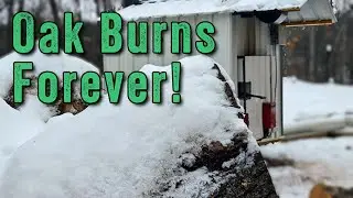 You Will be AMAZED How Long This Oak Log Heats my House for in my Homemade Outdoor Wood Boiler!