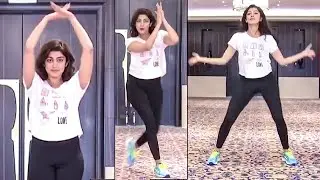 Pranitha Subhash's Super Fun While Rehearsing For An Energetic Performance At SIIMA