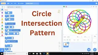 Drawing circle and Circle intersection pattern in Scratch | Circle Pattern in Scratch | in hindi