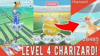 LEVEL 4 CHARIZARD RAID BOSS! POKEMON GO RAID BATTLES GAMEPLAY! GYM RAIDS POKEMON GO!