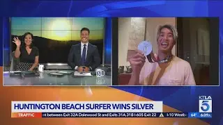 Huntington Beach surfer Kanoa Igarashi discusses his Olympic silver medal win from Tokyo