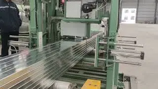 Automatic Square Tube Stacking & Strapping Machine | Heavy-Duty Profile Bundling
