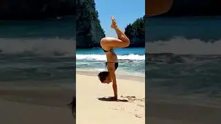 Learn Eagle Pose on Beach #viral #trending #yoga