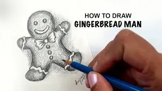 Gingerbread Man Drawing Tutorial | Realistic Pencil Sketch