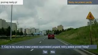 Czy w tej sytuacji masz prawo wyprzedzić pojazd, który jedzie przed Tobą?