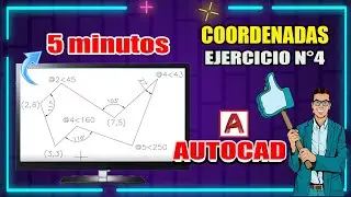 Como Hallar coordenadas Absolutas y relativas en AutoCAD ejercicio 4 Curso B&aacute;sico