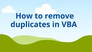 How to remove duplicates in VBA excel | Part 5 | Tutorial