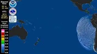 4/2/2014 -- Tsunami Animation Wave Propagation of the Chile 8.2M Earthquake