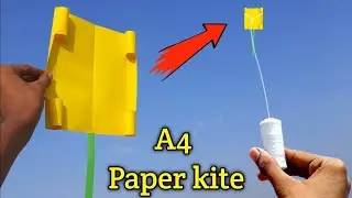 HOW TO MAKE A4 SHEET FLYING PAPER PLANE KITE,SMALLEST KITE,PATANG KESE BANATE HE
