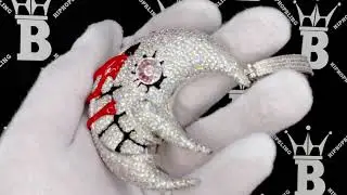 Bling Bling XL Dripping Blood Moon Iced Out Hip Hop Pendant | Bustdown Jewelry