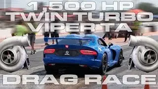 1,500 HP Dodge Viper TA Twin Turbo runs 167 MPH in the 1/4 Mile Drag Racing at FL2k