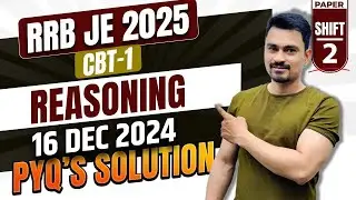 RRB JE 2025 CBT-1 Reasoning PYQ&rsquo;s Solution 🔥 | Paper Discussion | Make It Easy