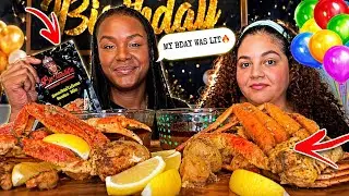 BIRTHDAY RECAP | JUMBO SNOW CRAB LEGS IN @Bloveslife  SMACKALICIOUS SAUCE | SEAFOOD BOIL MUKBANG