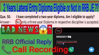 😱 is Lateral Entry 2 Years Diploma Eligible in RRB JE 2024❓️ || @TrulyEngineers