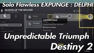 Destiny 2 - Solo Flawless EXPUNGE: DELPHI True Variable and Unpredictable Triumph