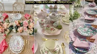 Spring shabby chic tablescape ideas inspiration to bring charm to your table #shabbychic #tablescape