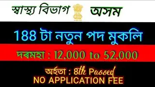 Assam Health job 2020 | Grade iv post | Class 8 passed job 2020