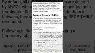 Temporary tables 