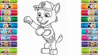 Easy Paw Patrol Cartoon Drawing Art | Kids Coloring Pages 🎨