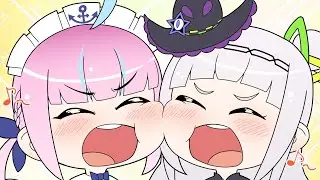 Аква и Шион начинают петь посреди спора【Hololive анимация/RUS SUB】【Minato Aqua/Murasaki Shion】