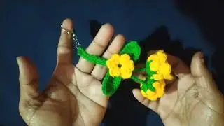 Very easy crochet flower keychain🌼🌼🌼🌼🌼