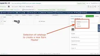 New Item Master - multiple catalog selection