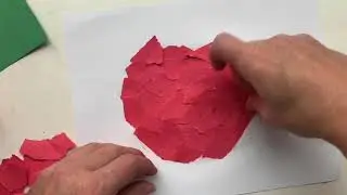 Torn paper Apple collage