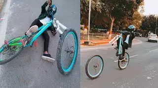 😱 WTF ! 😱 No wheel wheelie 😱 🔥 | Furious Riders |#shorts #trending #cyclestunt #mtb